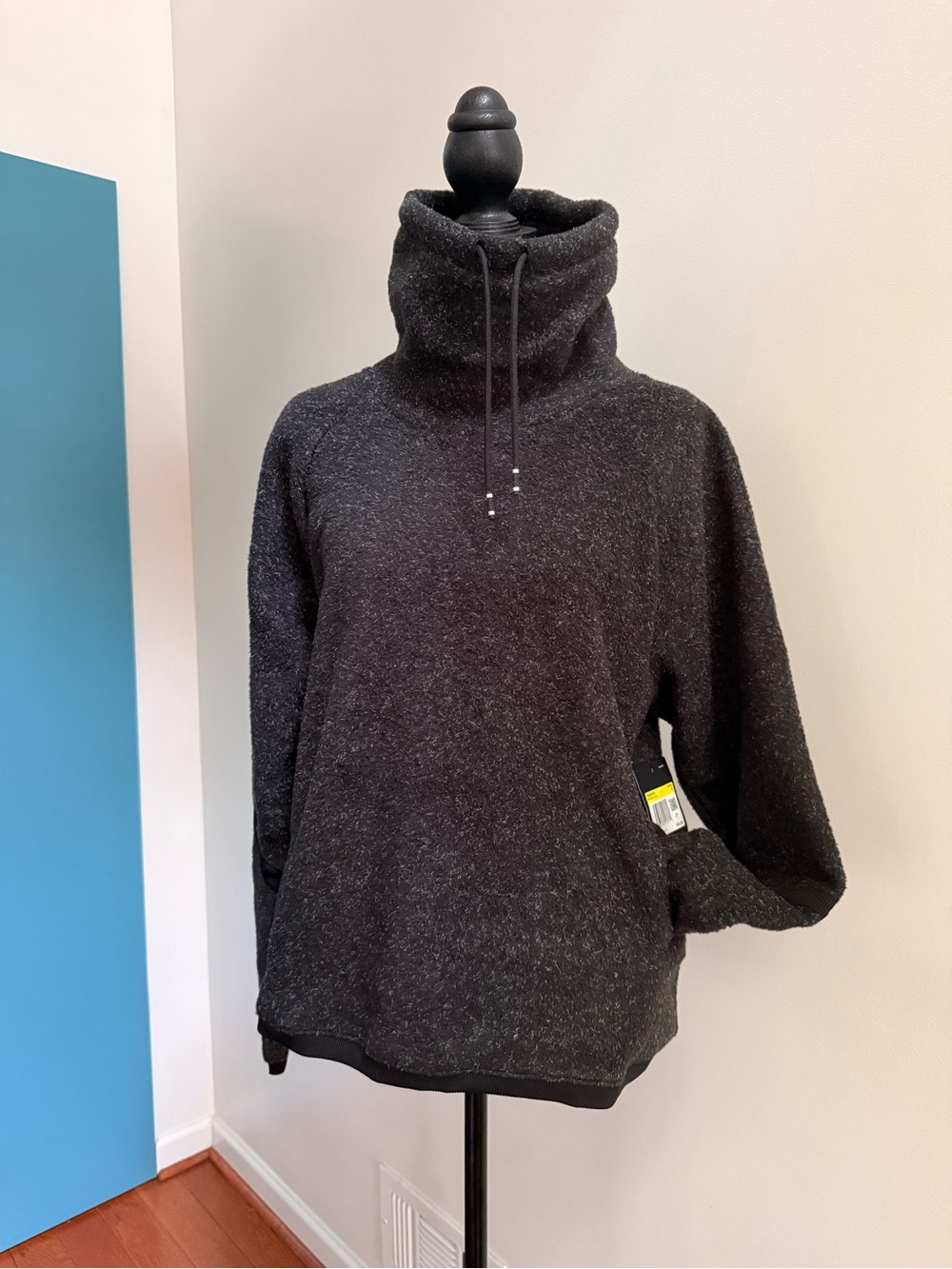 NWT- Nike Therma High-Neck Fleece Pullover Sweater - Dark Charcoal Sz Small - Picture 3 of 12